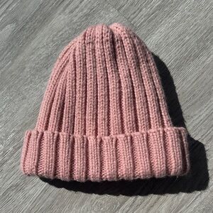 Pink Knit Beanie OS